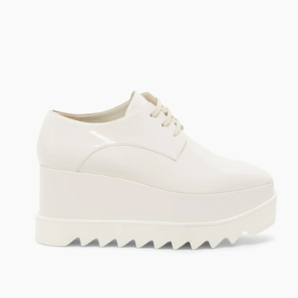 Stella McCartney Elyse Shiny Patent Lace-Up Platform Shoes